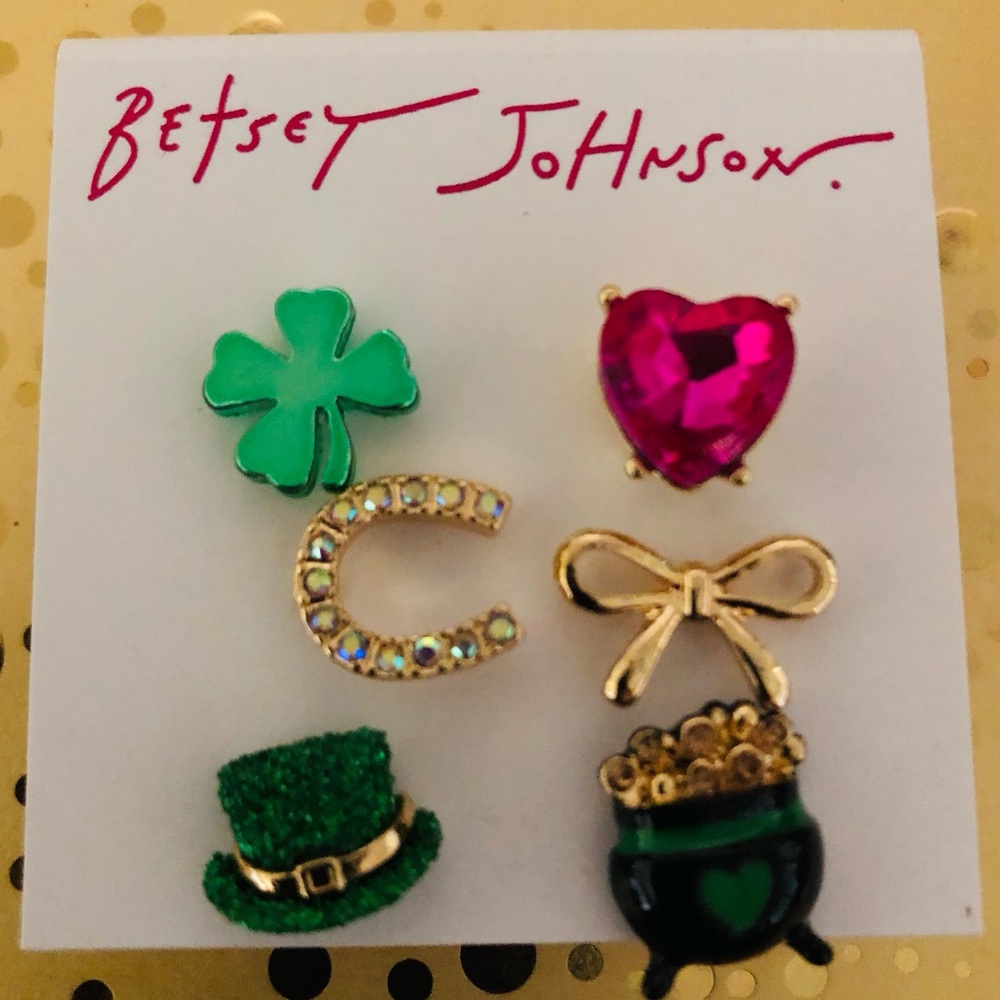 Authentic Betsey Johnson Earrings - Lucky Charms, St. Patrick’s Day, Stud, NWT